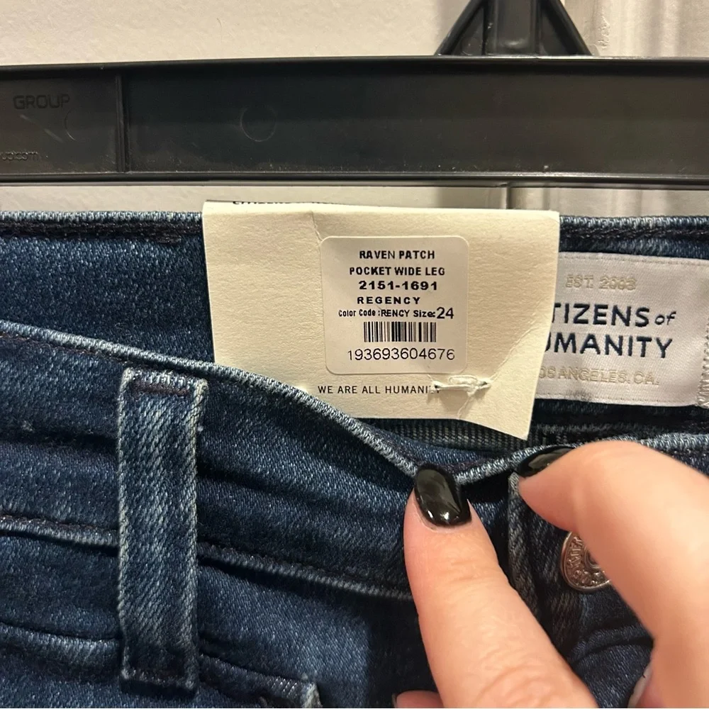 NWT Citizens of Humanity Raven Patch Pocket Wide Leg Jeans Regency Free People